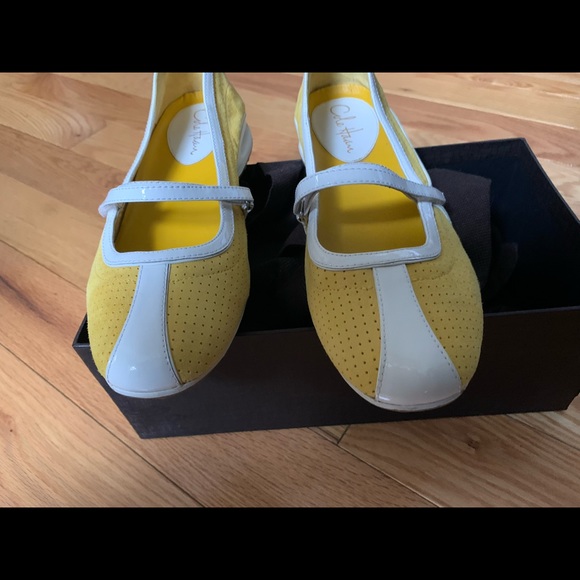 yellow mary jane flats